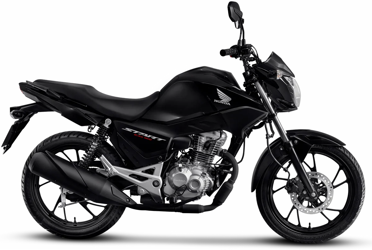 Honda CG 160 Start preta, vista de lado